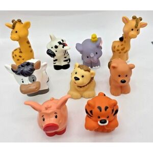 Fisher Price Little People Animals Custom Lot of 9 Farm Zoo Safari Cow Giraffe